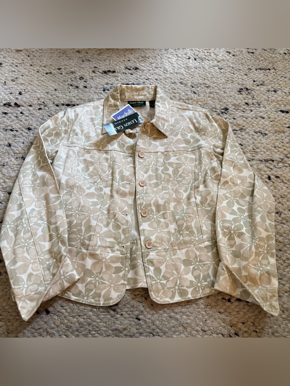 Vintage Lemon Grass Floral Jacket 90s Boho NWT SIZE LARGE